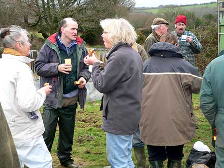 Volunteers having coffee