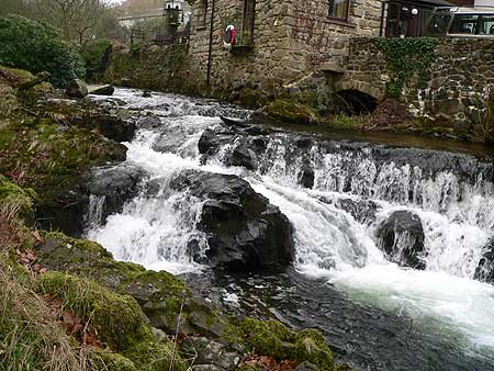 The Taw runs over rocks at Cleave mill