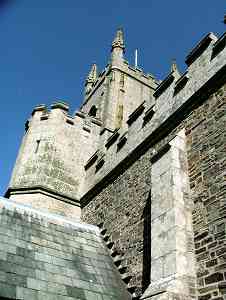 Looking up from the front door