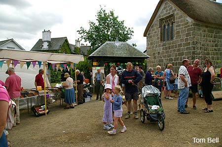 stalls with Church House in background