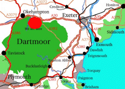 Position of Beacon Villages in Dartmoor