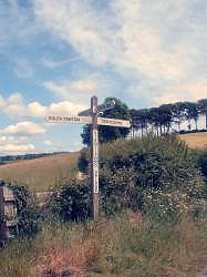 Signpost at crossroads