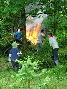 burning the rubbish