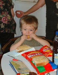 Great grandson eating
