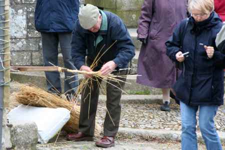 A demonstration of rope making skills