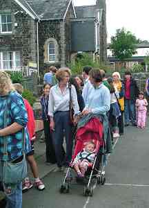 queuing for food