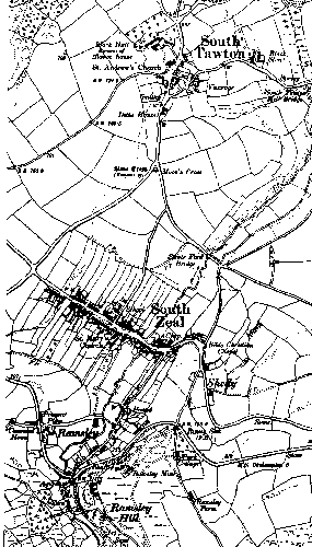 Map of South Tawton and South Zeal