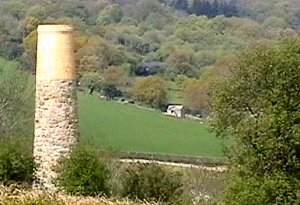 View past mine chimney